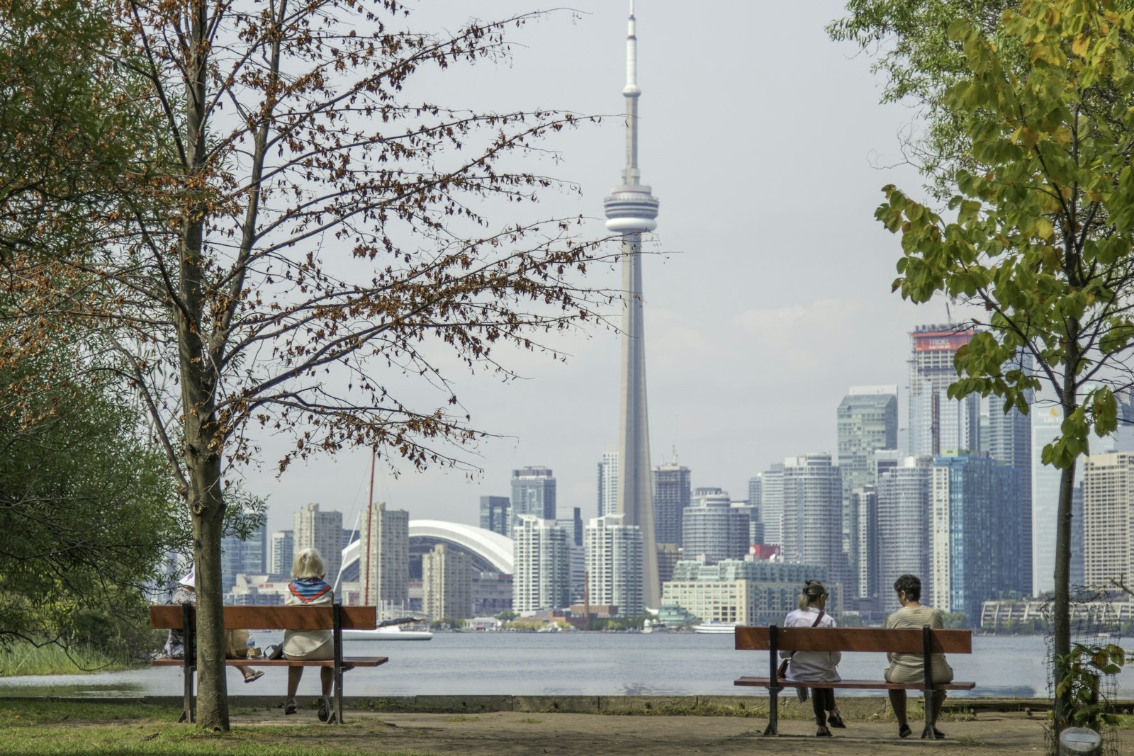 Toronto skyline at dusk with Wouessi office locations highlighted